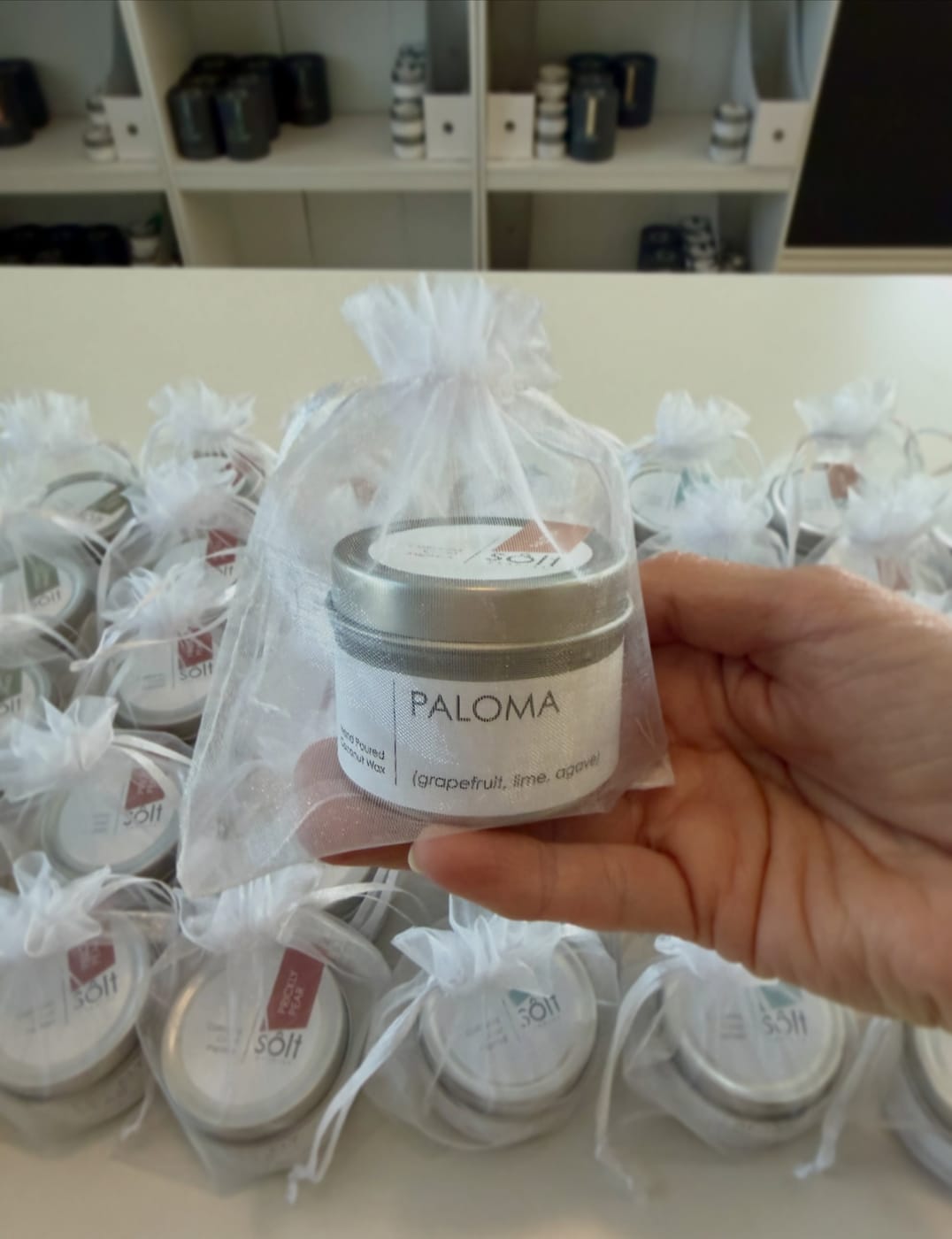 Event minis wrapped in organza